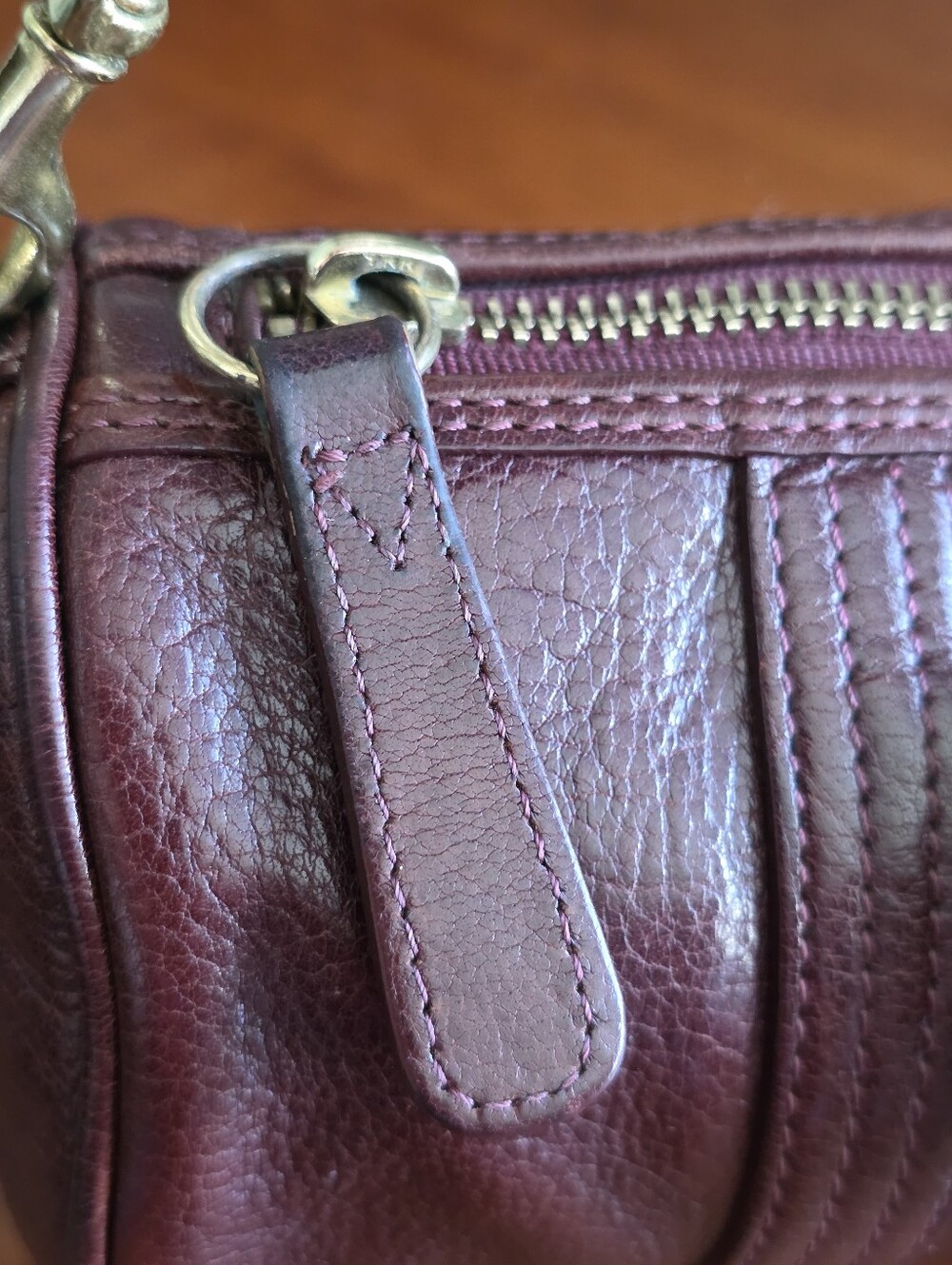 Coach 9707 Glazed Water Buffalo Roll Barrel Bag Mahogany Leather Vintage - Picture 8 of 16